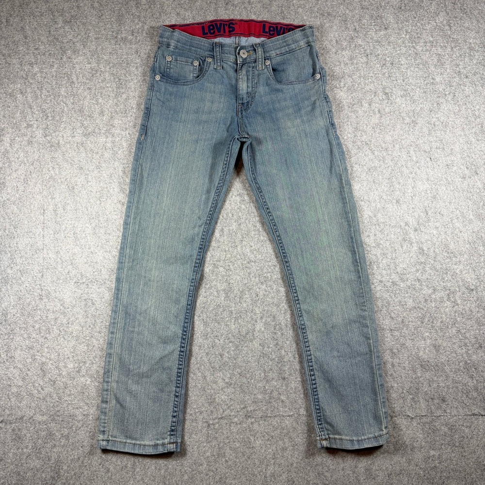 Levi's Boys 511 Slim Fit Jeans Size 10 Reg Light Wash Blue Adjustable Waist